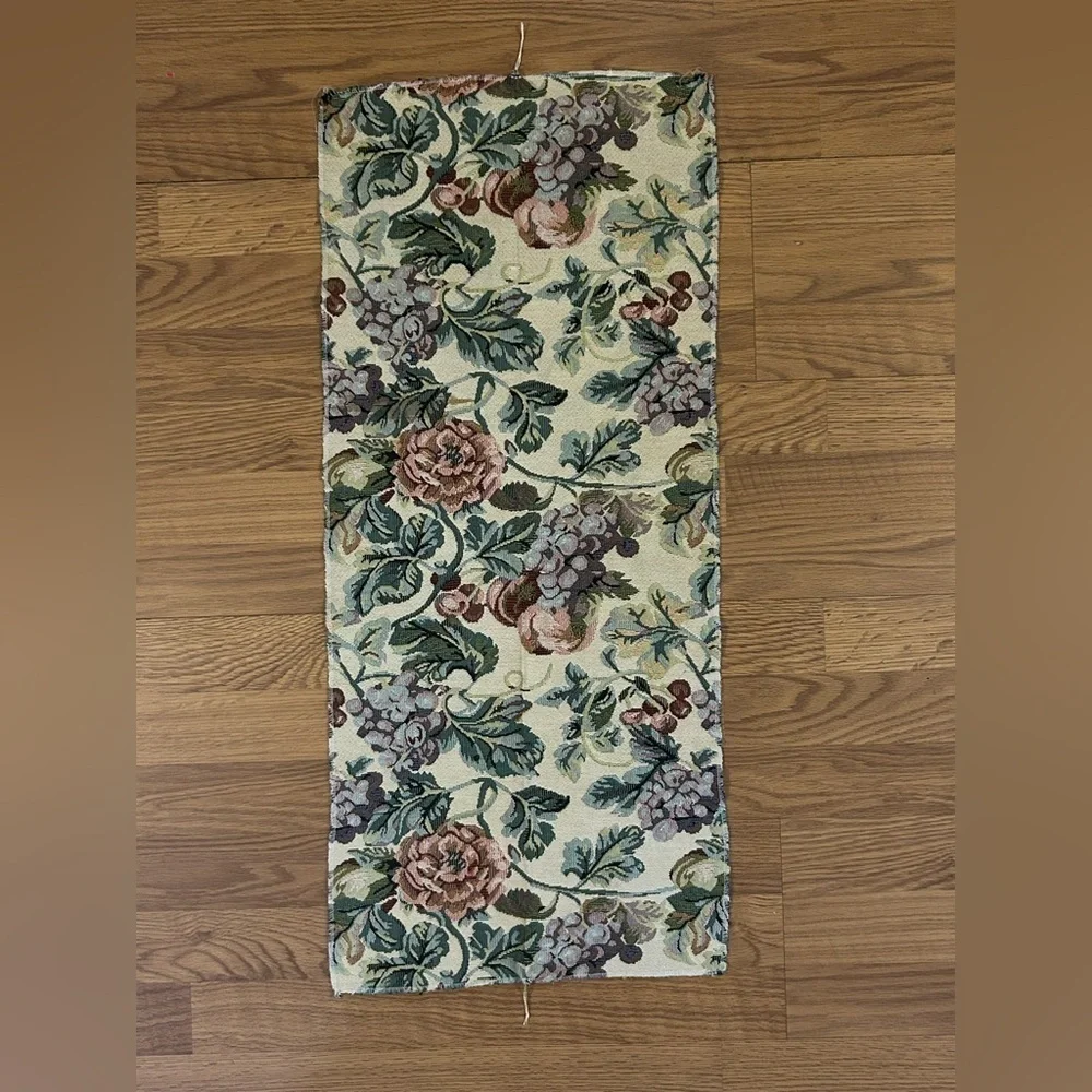 Vintage Floral Tapestry Panel Botanical Jacquard Wall Hanging Cottagecore Decor